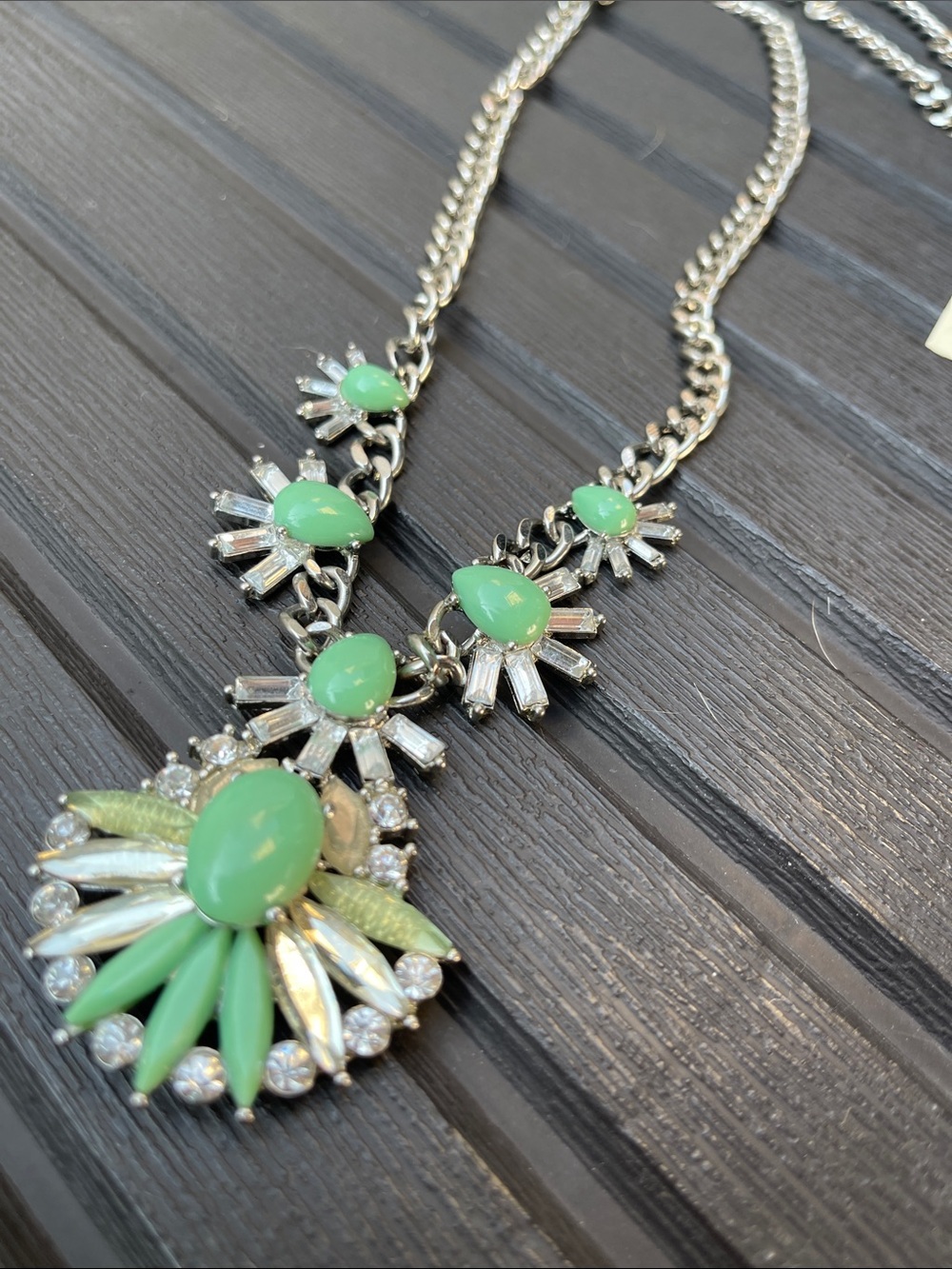 Green Stone Pendant Necklace